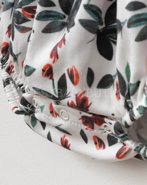 Premium Tomurcuk Çiçekli Romper Ve Bandanası 9-12 AY