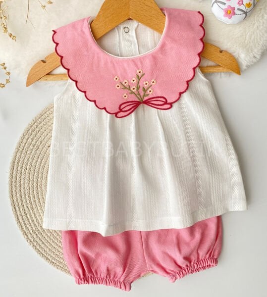 Meyra Çiçek Buketi Yaka Detaylı Şortlu 2’li Takım