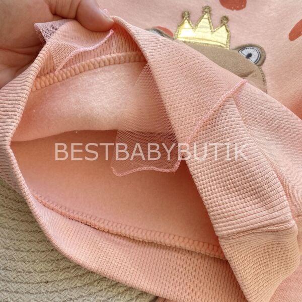 Ayıcık Detaylı Kurdaleli Benekli Şardonlu 2’Li Takım