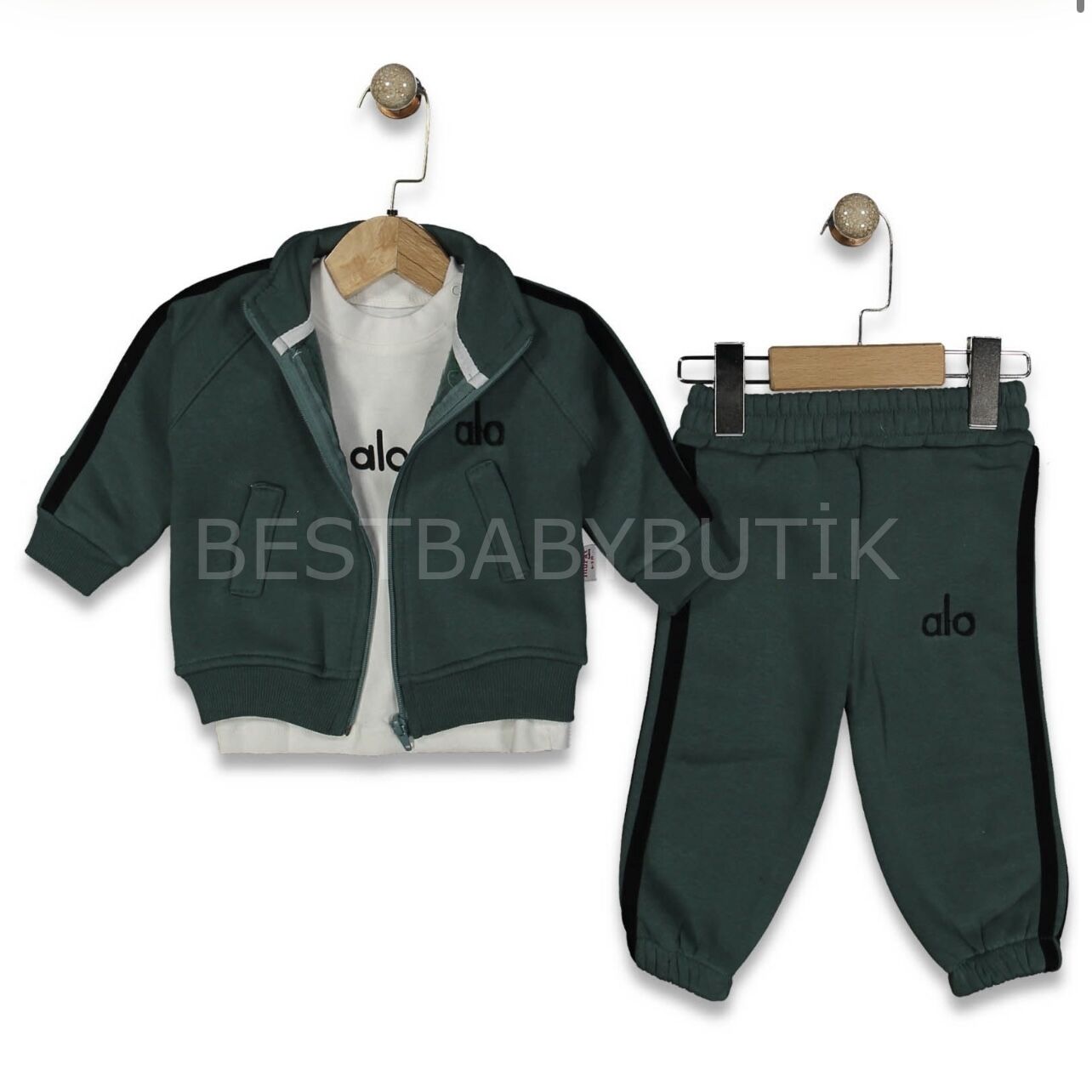 ALO Baskılı Spor Tarz Şardonlu 3’Lü Eşofman Takımı