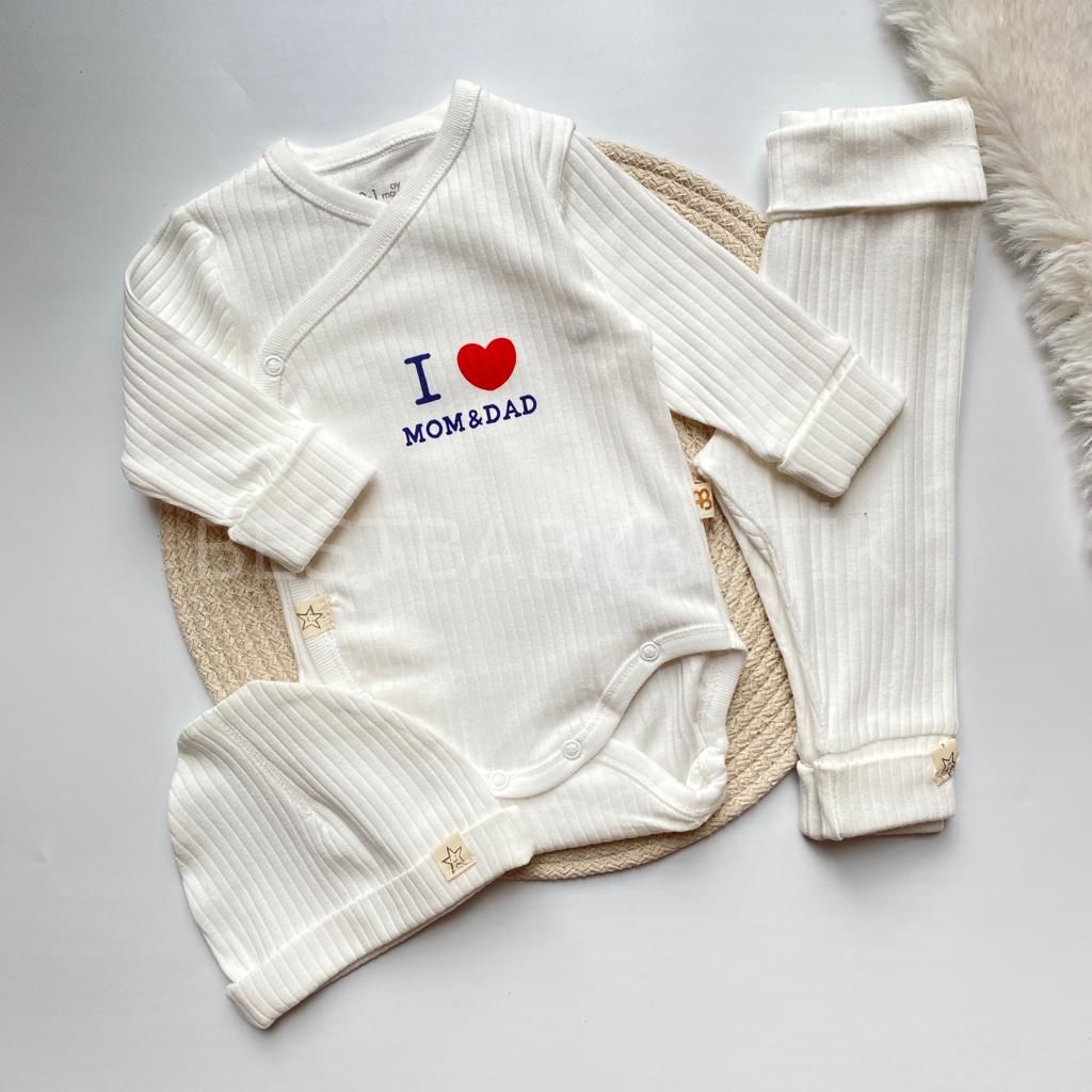 I&MOM ORGANİK 3 PARÇA HASTANE ÇIKIŞI SETİ