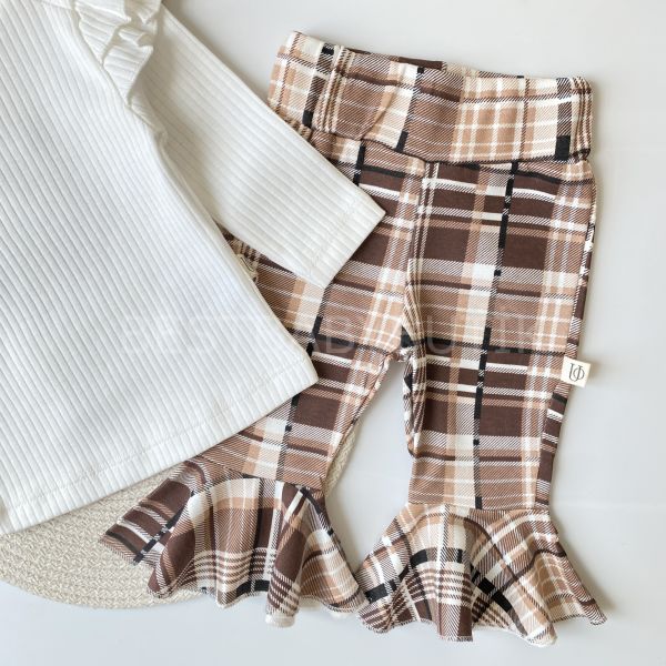 PREMİUM PÖTİKARE EKOSE DESENLİ İSPANYOL PANTALONLU 3’LÜ TAKIM