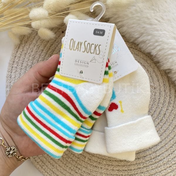 ÇİZGİLİ UNISEX 2’Lİ HAVLU ÇORAP