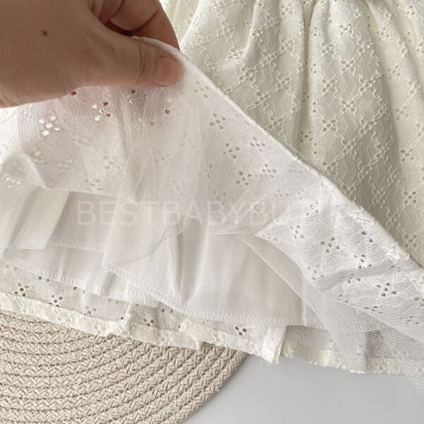 Bebe Yaka Güpür Fistolu Elbise (1-5 YAŞ) 4 YAŞ