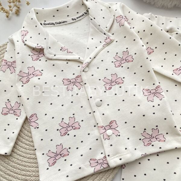 MİNİK FİYONKLU GÖMLEK YAKA PİJAMA TAKIMI