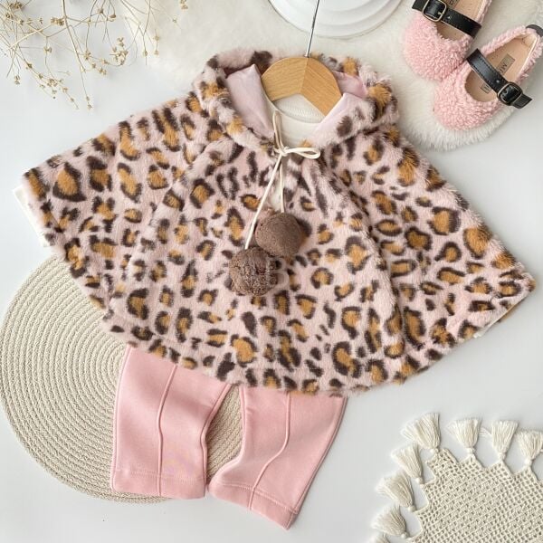 Leopar Desenli Kürk Pançolu 3’Lü Takım