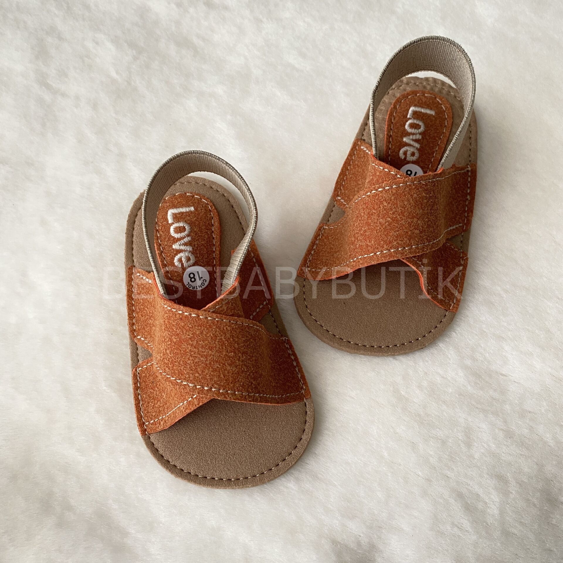 Turuncu Süet Bebek Terlik 19 NUMARA 12 CM