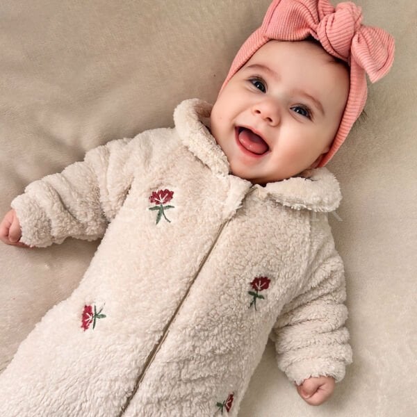 Flowers Scent Peluş Fermuarlı Tulum