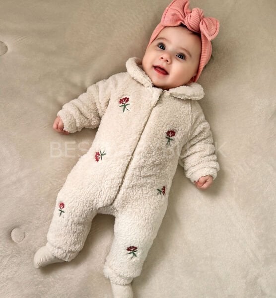 Flowers Scent Peluş Fermuarlı Tulum