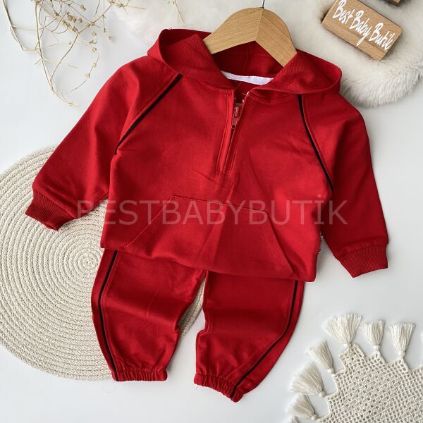 Kapşonlu Önden Cepli  Fermuarlı Takım