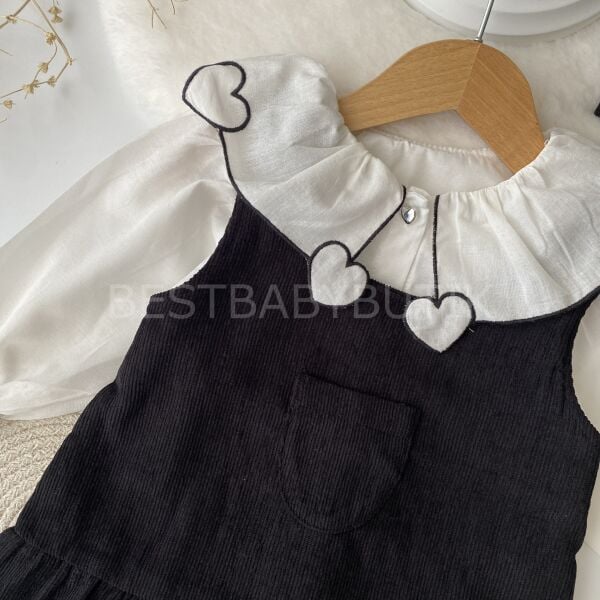 Kalp Gömlekli Fırfırlı Sırt Detaylı Elbise