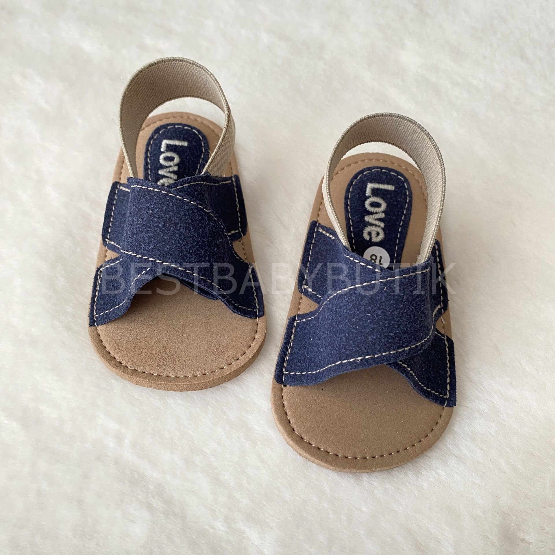 Lacivert Süet Bebek Terlik 18 NUMARA 11 CM