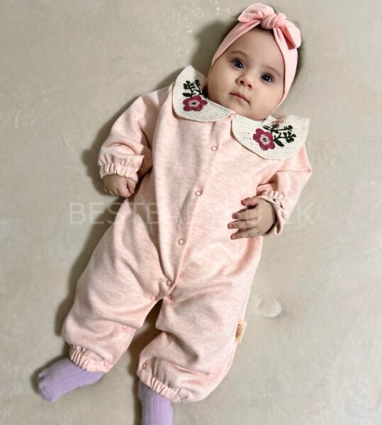 HELİNA ÇİÇEK NAKIŞLI YAKA DETAYLI TULUM