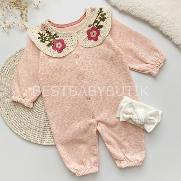 HELİNA ÇİÇEK NAKIŞLI YAKA DETAYLI TULUM