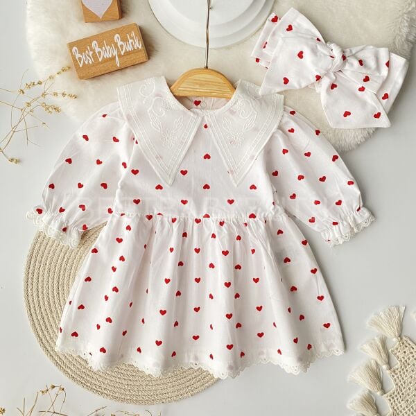 Lovely Baby Üçgen Yaka Detaylı Elbise 0-3-6 AY