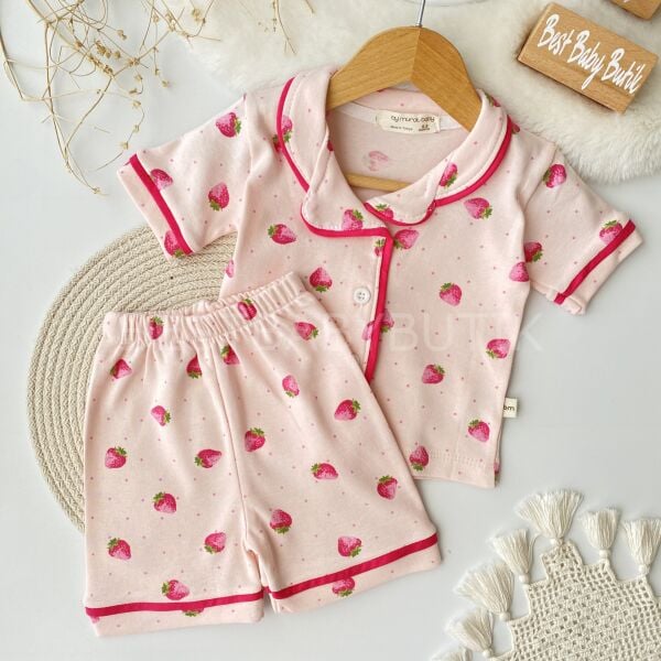 Çilek Desenli Pamuklu Pijama Takımı