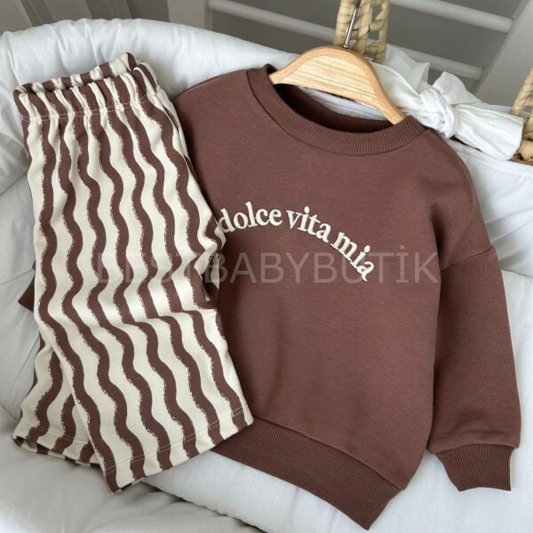 Dolce Vita Mia Nakışlı Oversize Rahat Kalıp Eşofman Takımı