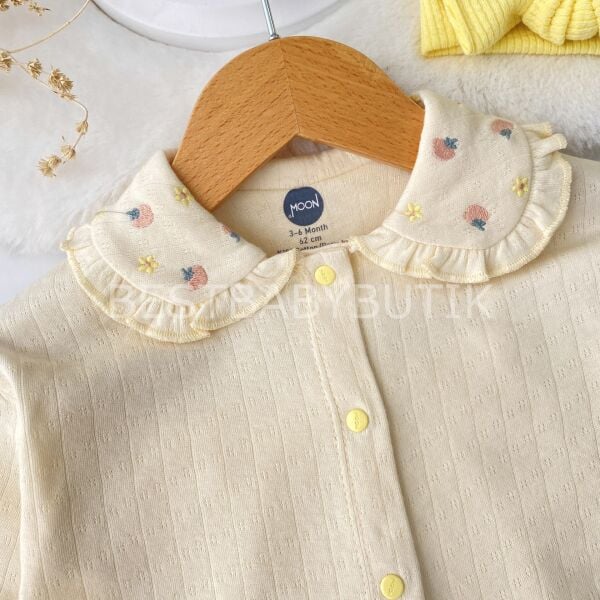 Çilek Bebe Yakalı Fırfırlı İspanyol Paça 2’Li Takım