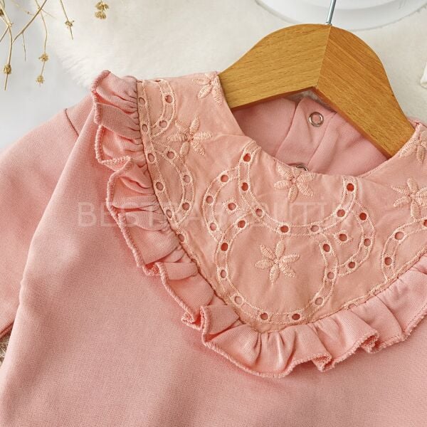 Fisto Yaka Detaylı Fırfırlı Bol Paça 2’Li Takım