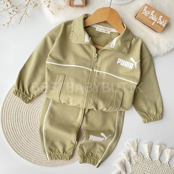 Puma Baskılı Önden Fermuarlı Mevsimlik Eşofman Takımı