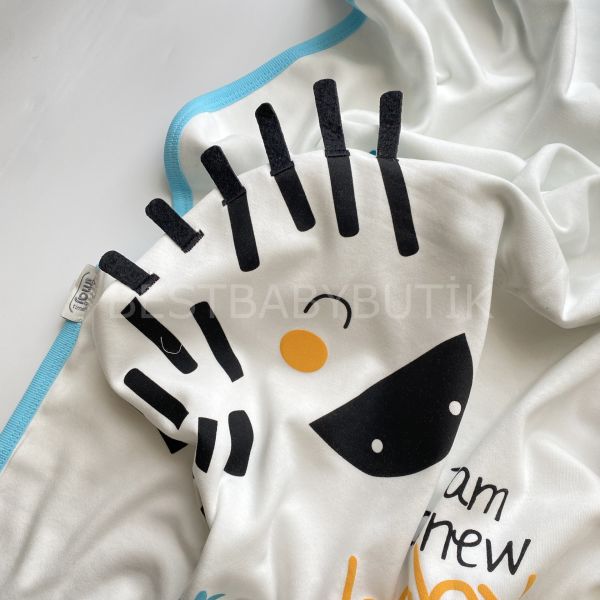 İMAJ ZEBRA ÇİFT TARAFLI ÇİFT KATLI BÜYÜK BOY OYUNCAKLI BATTANİYE 90x90 CM