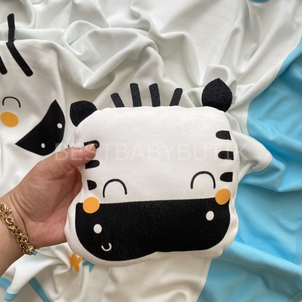 İMAJ ZEBRA ÇİFT TARAFLI ÇİFT KATLI BÜYÜK BOY OYUNCAKLI BATTANİYE 90x90 CM