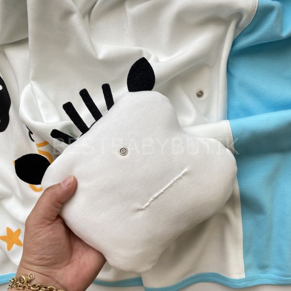 İMAJ ZEBRA ÇİFT TARAFLI ÇİFT KATLI BÜYÜK BOY OYUNCAKLI BATTANİYE 90x90 CM