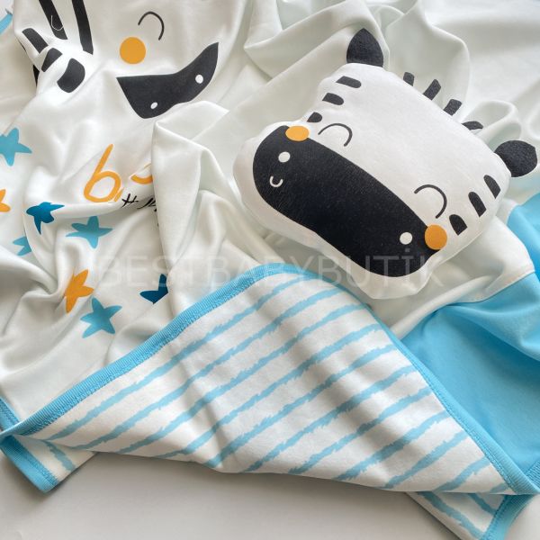 İMAJ ZEBRA ÇİFT TARAFLI ÇİFT KATLI BÜYÜK BOY OYUNCAKLI BATTANİYE 90x90 CM