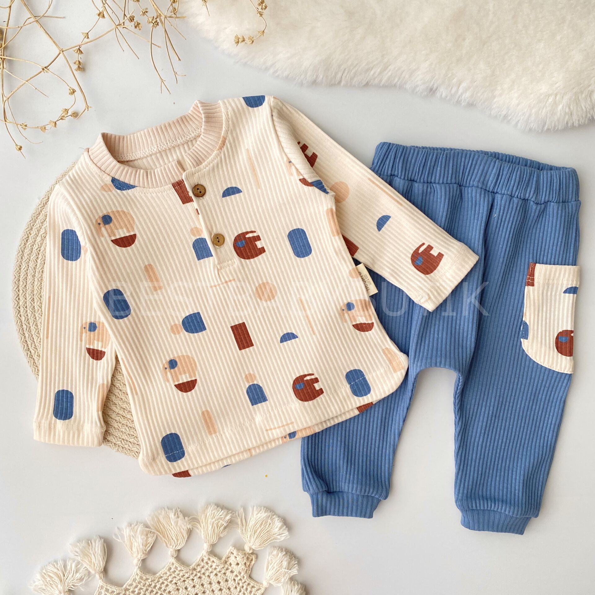 Fil Desenli Fitilli Cepli 2’Li Takım