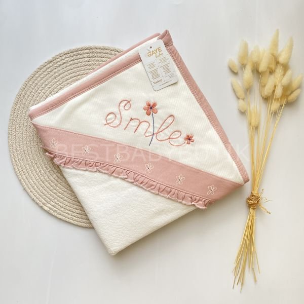 GAYE SMİLE PAPATYALI ÇİFT KATLI BAŞLIKLI BANYO HAVLUSU