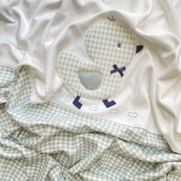 GAYE KUŞ DETAYLI PÖTİKARE  FİTİLLİ ÇİFT TARAFLI BÜYÜK BOY BATTANİYE 85x90 cm