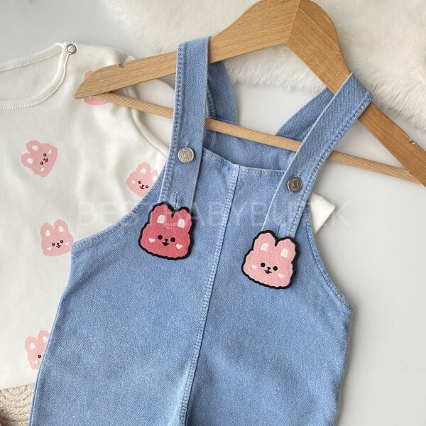 Sevimli Tavşancık Badili Kot Salopet Takımı