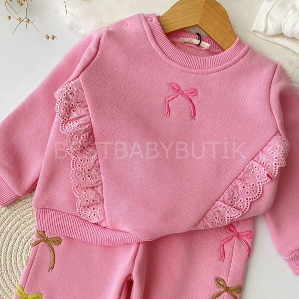 Kurdale Nakışlı Fisto Detaylı Şardonlu 2’Li Takım