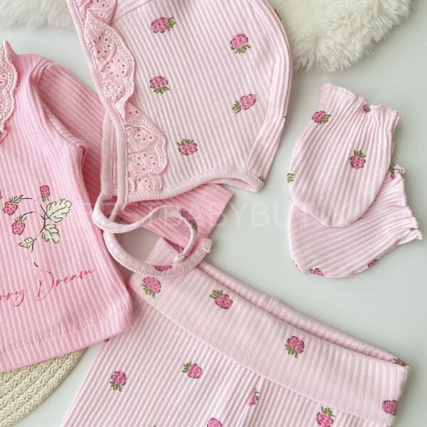 Ahududu Baskılı 5’Li Hastane Çıkışı Takımı