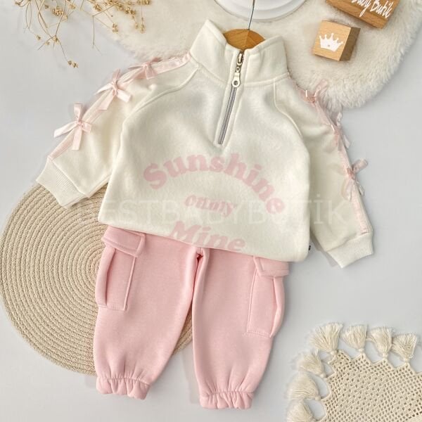 Mine Kurdaleli Fermuar Detaylı Cepli Oversize Şardonlu 2’Li Takım