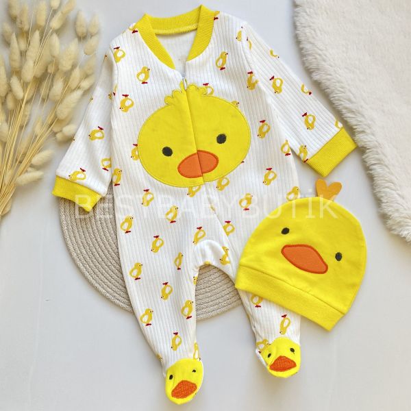 MİNİK CİVCİVLER  FİTİLLİ FERMUARLI TULUM VE BERESİ