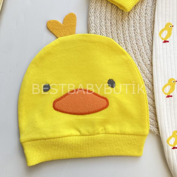 MİNİK CİVCİVLER  FİTİLLİ FERMUARLI TULUM VE BERESİ 9-12 AY