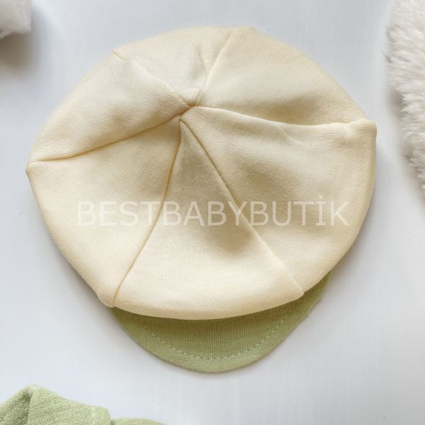 ALVİN MÜSLİN DETAYLI SEYYAR PAPYONLU 5 PARÇA HASTANE ÇIKIŞI SETİ