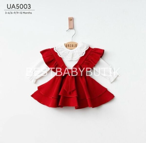 JESSİCA FIRFIRLI KURDALE DETAYLI FİSTO TİŞÖRTLÜ ELBİSE