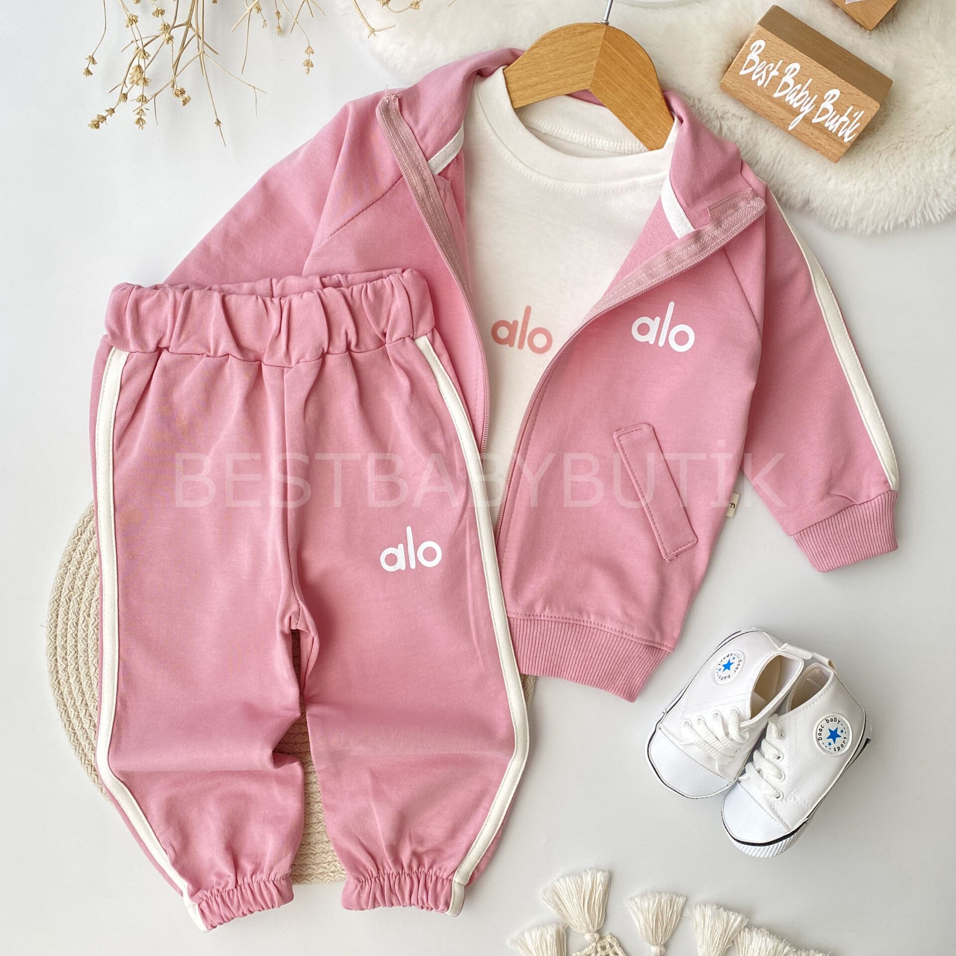 ALO Baskılı Spor Tarz Mevsimlik 3’Lü Eşofman Takımı