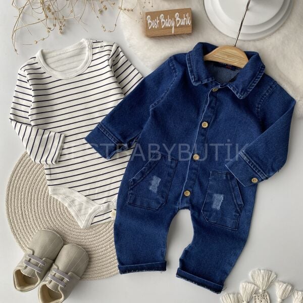 Çizgili Badili Kot Tulum