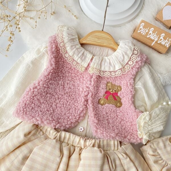 Premium Peluş Yelekli Tütü Romper Etekli Çantalı 4’LÜ Takım