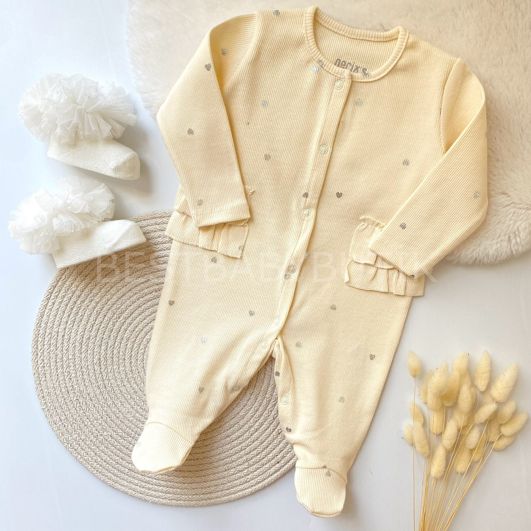 ELİTE YALDIZ KALPLİ FIRFIRLI TULUM 3-6 AY