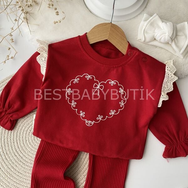 Kalp Kurdaleli Fistolu İspanyol Paça 2’Li Takım