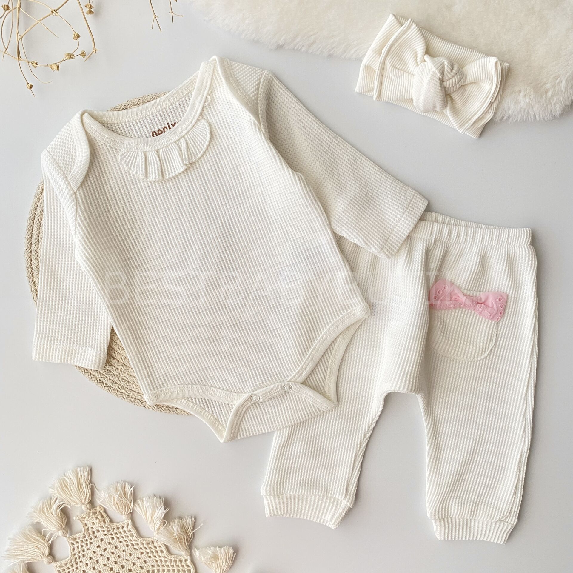 Kurdale Detaylı 2’Li Zıbın Takımı