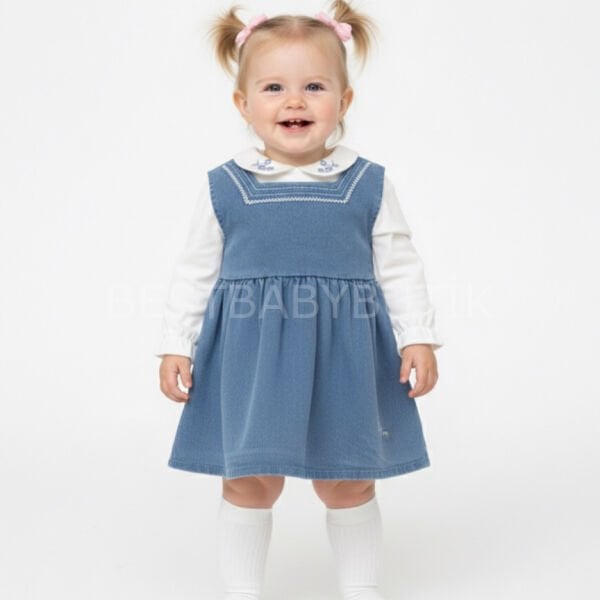 Liya Nakış Detaylı Badili Kot Jile- AÇIK MAVİ