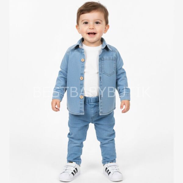 Edwırd Mini Cep Detaylı 3’Lü Kot Takım (ÖN SİPARİŞ) 9-12 AY