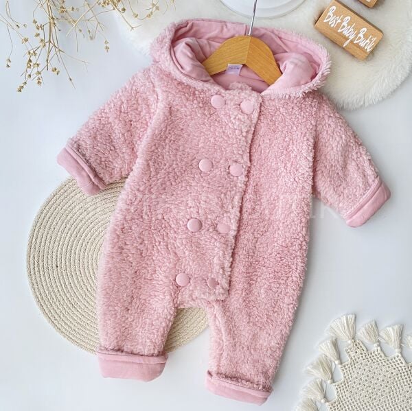 Peluş Düğmeli Astarlı %100 Pamuk Tulum