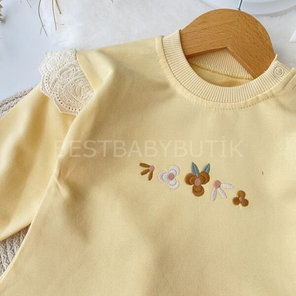 Çiçek Nakışlı Bol Paça 2’Li Takım 6-9 AY