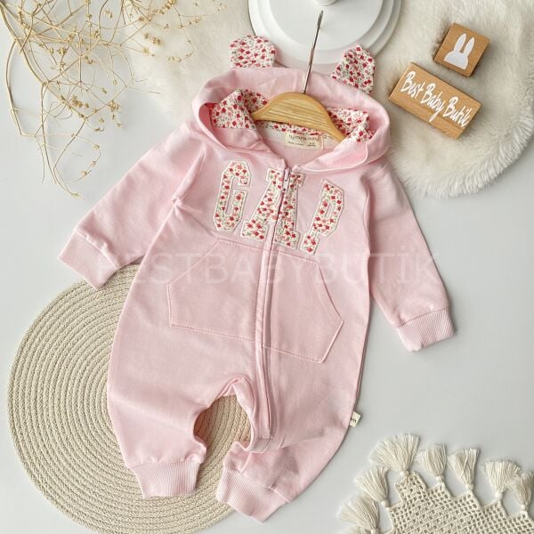 GAP Nakışlı Kapşonlu Çiçekli Tulum